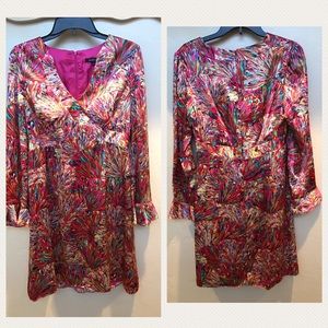 [Nanette Lepore] Silk 60's Style Dress Bell Cuffs