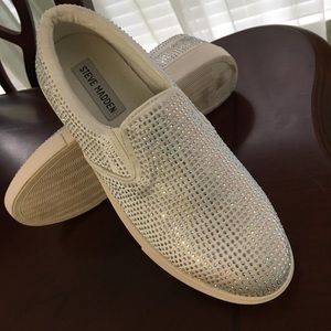 Steve Madden rhinestone slip ons 6.5