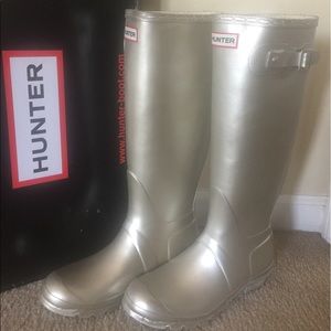 Hunter Original Tall Rain Boot "Metallic Gold"