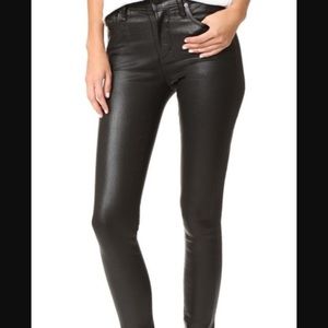 Rocket Leatherette Slick High Rise Skinny Jeans 27
