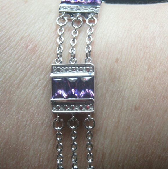 Sterling silver cubic zirconia bracelet - Picture 2 of 3