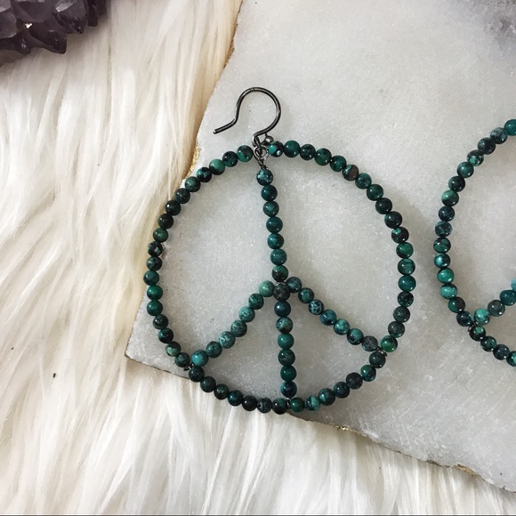 Chan Luu Jewelry - Chan Luu Turquoise Peace Sign Earrings