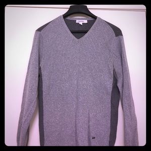 Men's Calvin Klein Grey Ribbed Cotton Sweater
