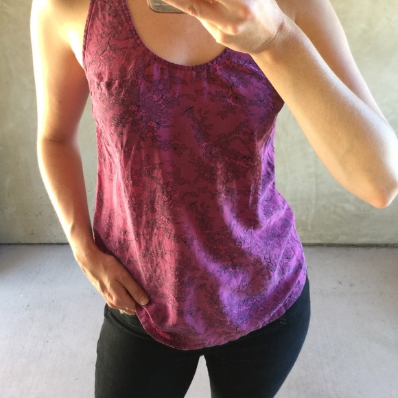 Joie Silk Alicia Racerback Tank Top in Pink - Picture 1 of 8