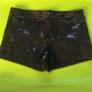 black sequin shorts