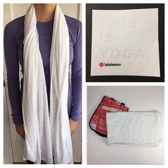 lululemon athletica Accessories - ✨ONE HOUR SALE✨Lululemon White Om Long Scarf