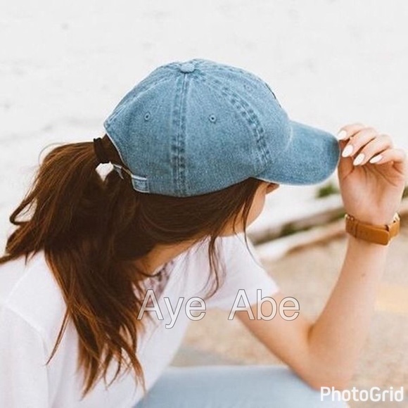 Accessories - Stitch baseball cap denim jean light blue