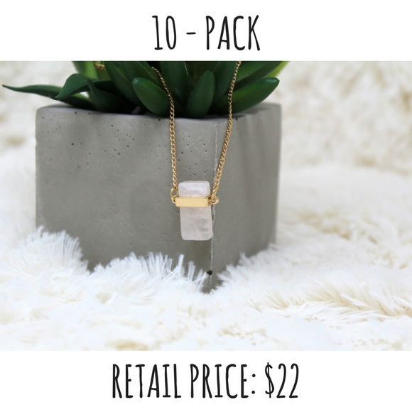 📦 10-PACK GEMSTONE CHARM NECKLACE - Picture 1 of 4