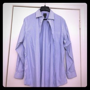 Jos A Banks tailored blue and white dress shirt