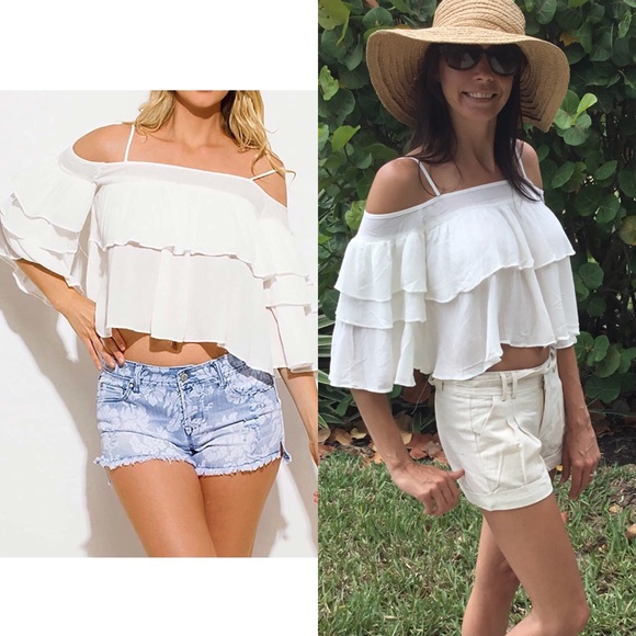 Tops - Ruffled Off the Shoulder Top