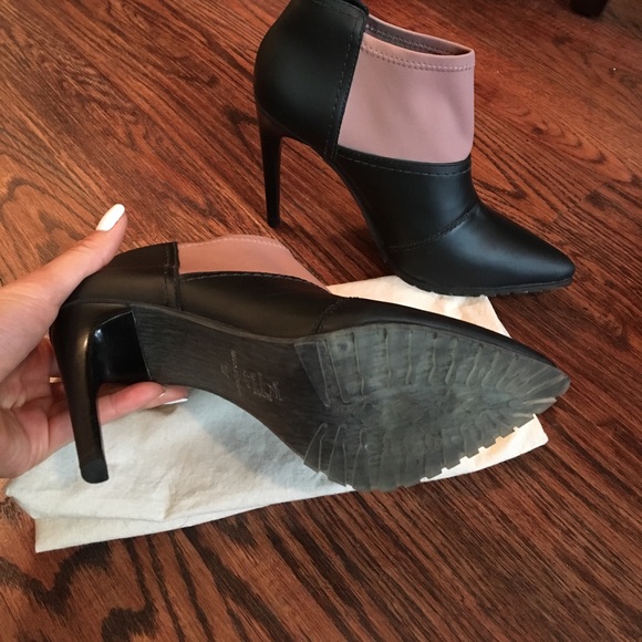 Tibi heeled ankle booties black and blush pink - Picture 2 of 6