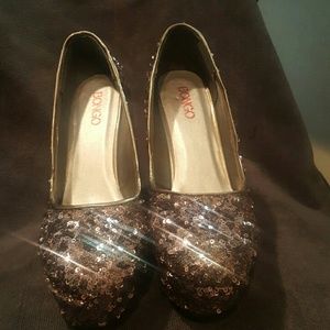 PEWTER Sequins covered wedges