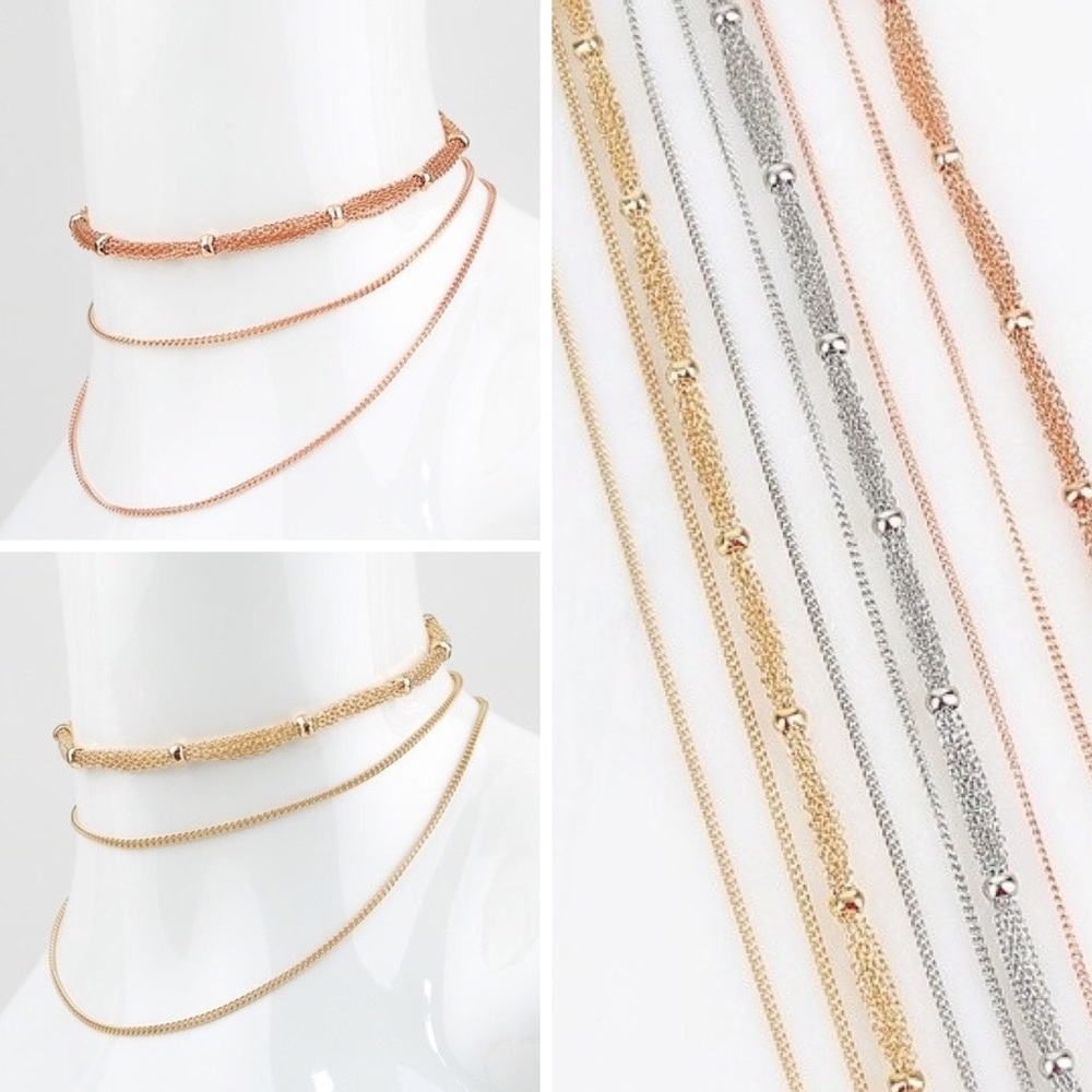 New multi layer choker chain necklace trendy sold - Picture 1 of 4