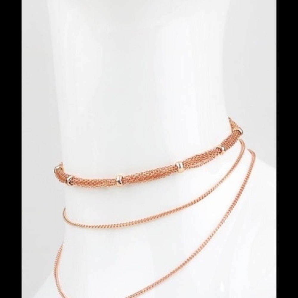New multi layer choker chain necklace trendy sold - Picture 2 of 4