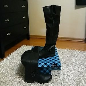 Black knee high boots