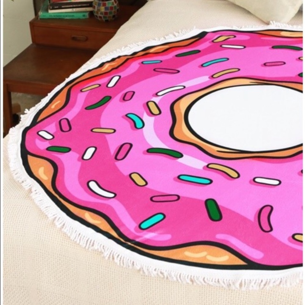 Pink beach throw towel coverup blanket donut sold - Picture 4 of 4