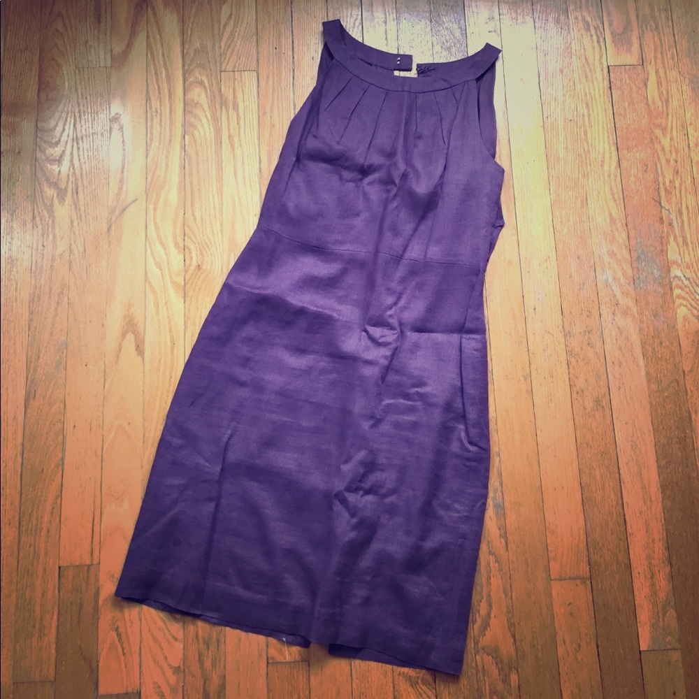 Purple Linen Ann Taylor Sleeveless Dress, Size 4