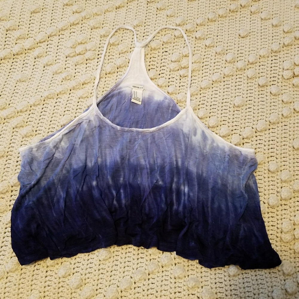 Forever 21 blue tye dye crop top