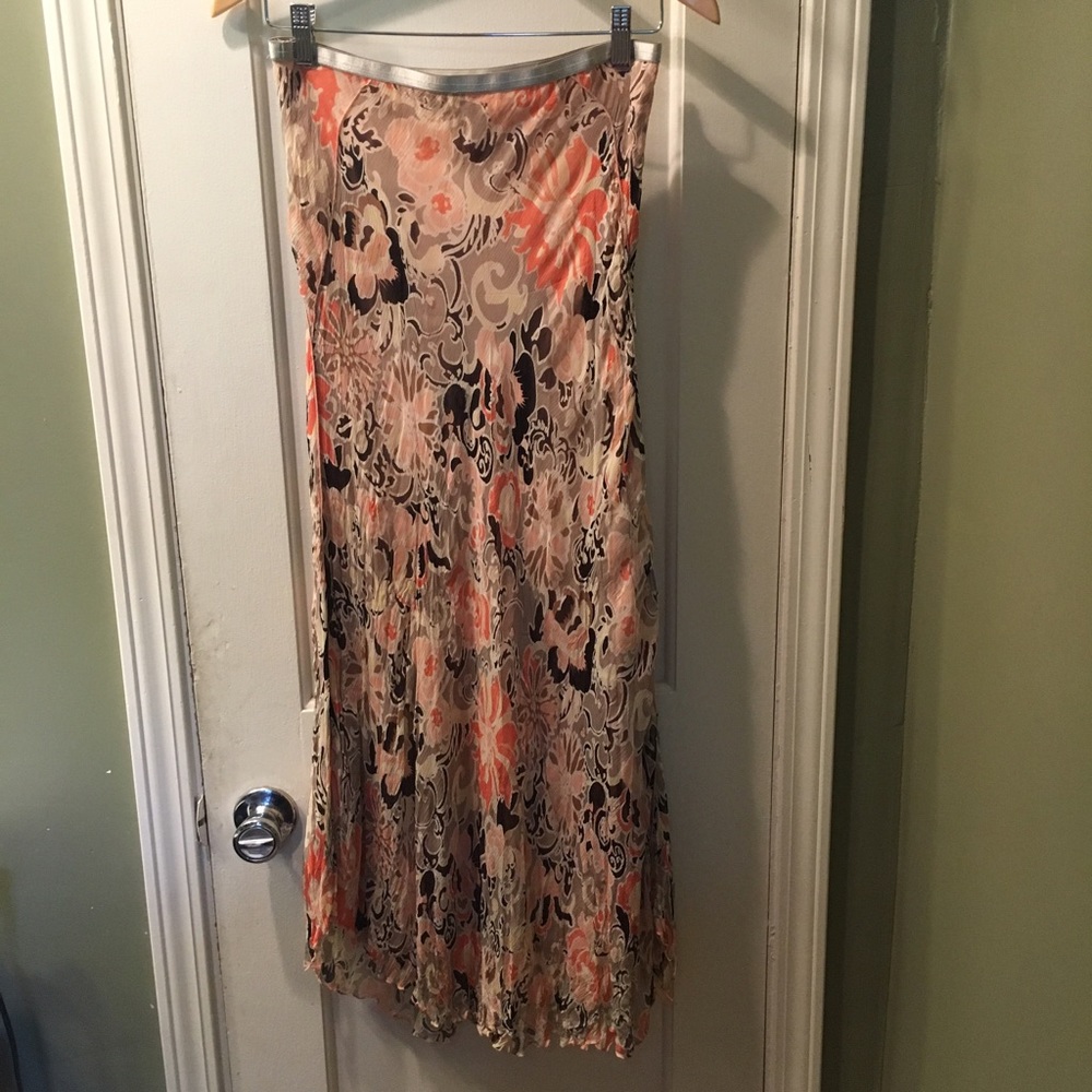 Elie Tahari Peach-print Chiffon skirt