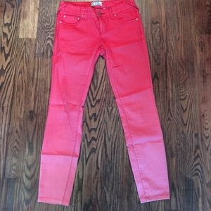Free people size 25 pink ombré ankle jeans