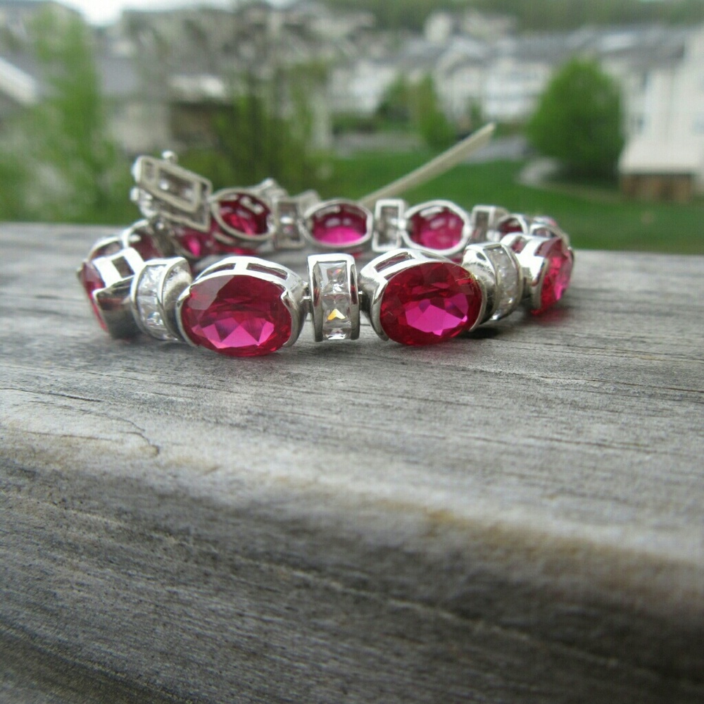 Sterling silver cubic zirconia bracelet