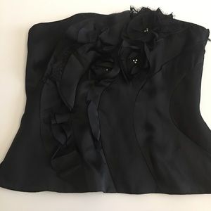White House Black Market NWT Black Bustier Size 10