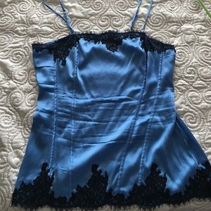 WHBM blue silk camisole