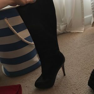 Christian Louboutin black leather high boots