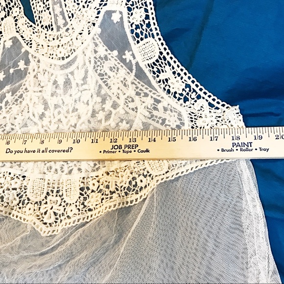 🎉HP🎉Bohemian Crochet Lace White Top Hippie Gypsy - Picture 5 of 7