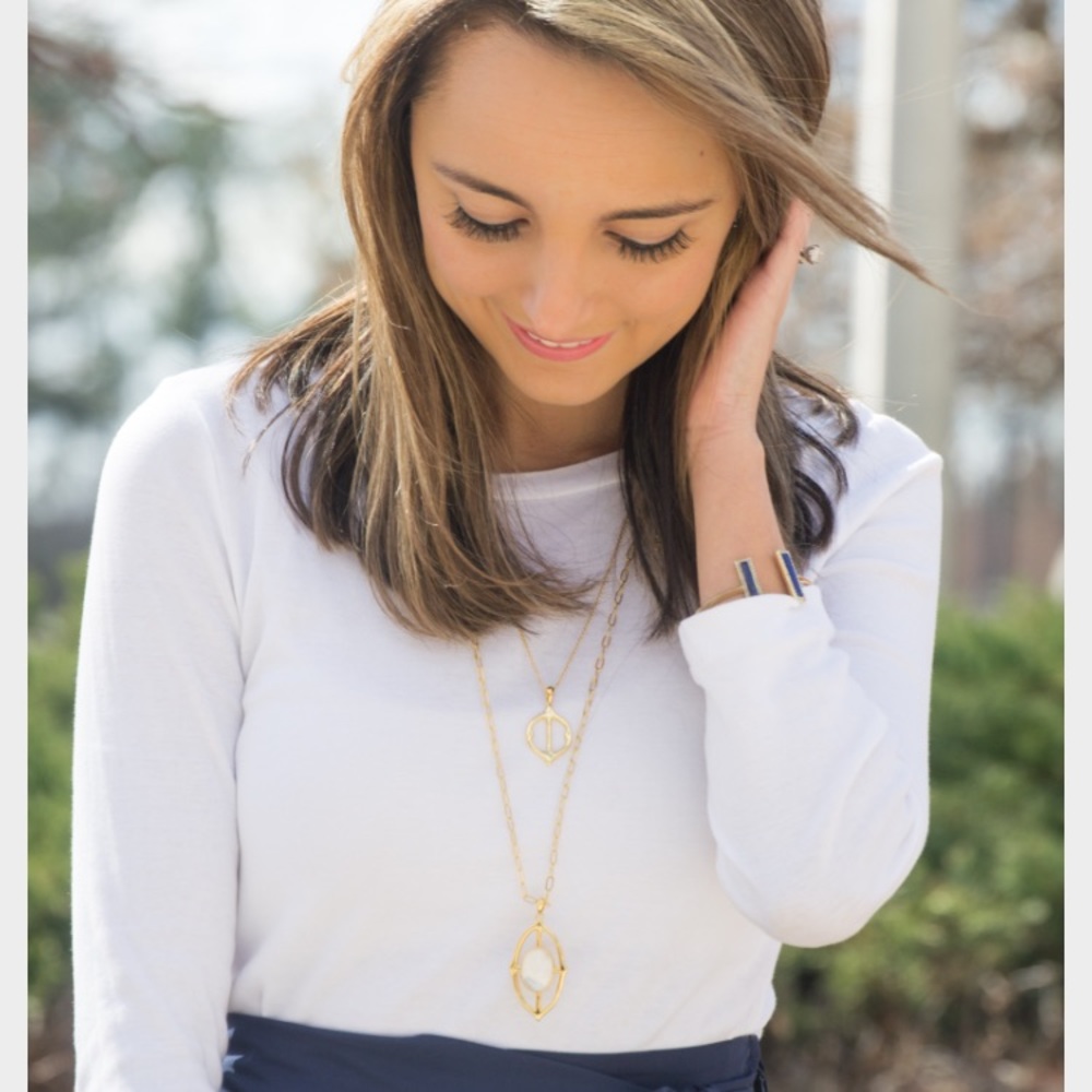 Stella & Dot Fortuna Stone Necklace in Gold