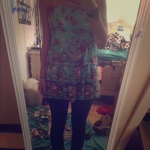 Strapless floral top