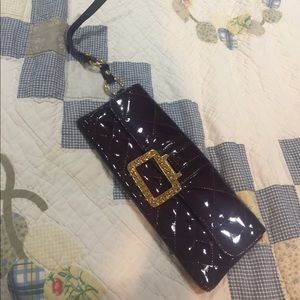 Dark purple Clutch with gold buckle