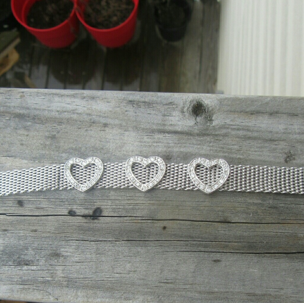 Sterling silver rhodium plated bracelet