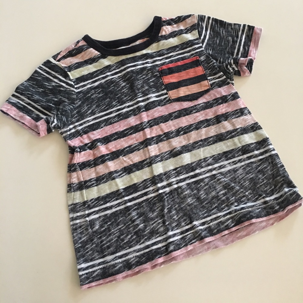 Boy's faded striped tee shirt