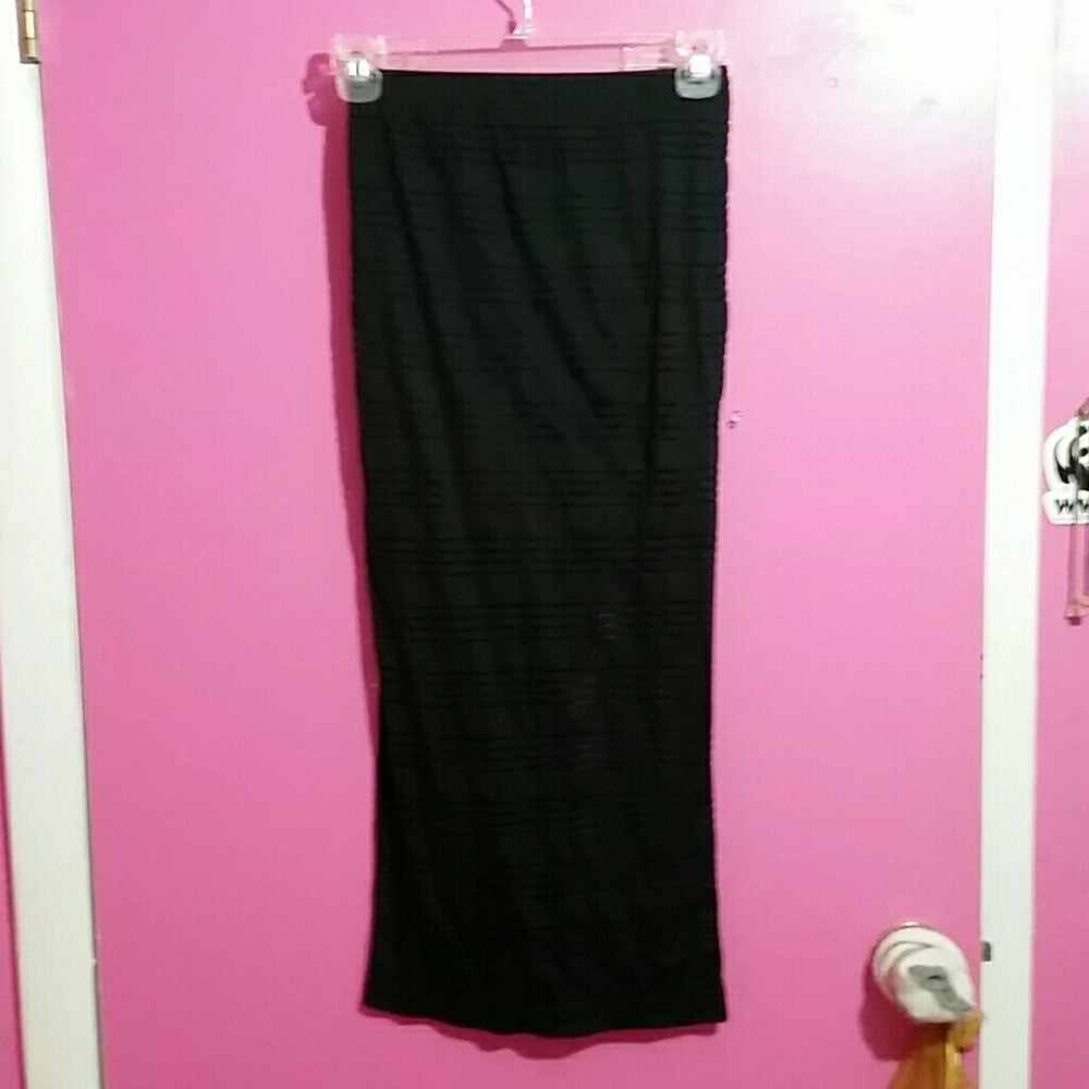 Delacy Los Angeles black striped maxi skirt