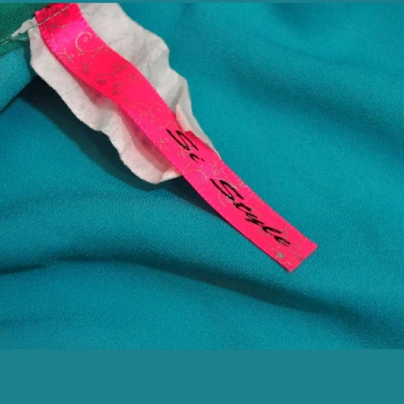 Chiffon Hi Low Tank Top M Boutique Argyle Diamond - Picture 3 of 4