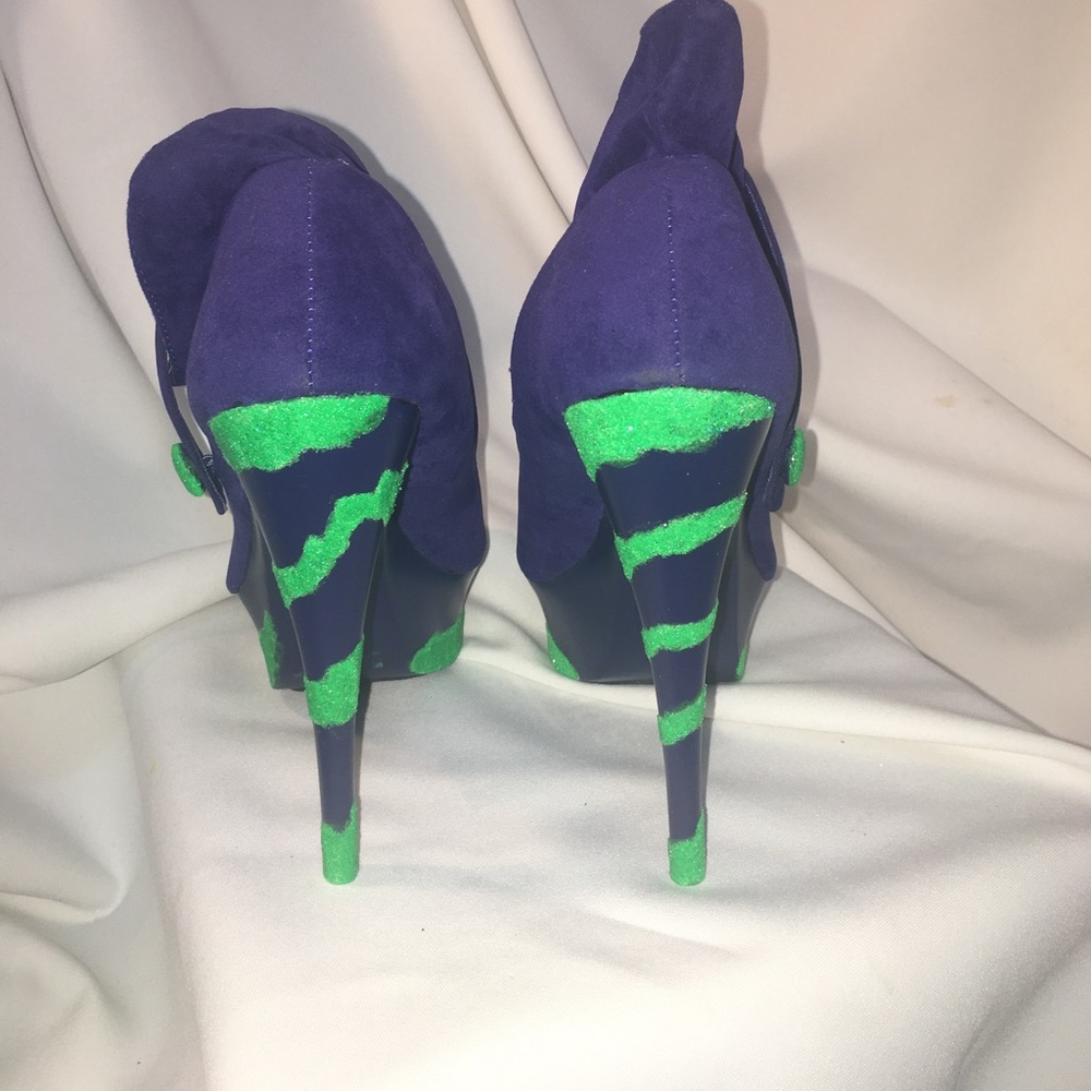 Custom One & Only Glitter Peep Toe Booties - image 3