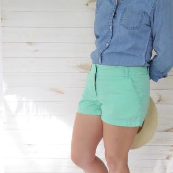 J. Crew Pants - J. Crew mint green chino shorts size 0