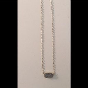 Kendra Scott gold/silver druzy necklace.