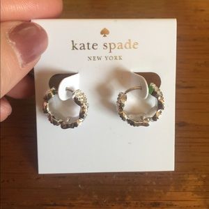 Kate Spade Gatsby Dot mini silver hoop earrings