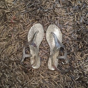 Silver Steve Madden sandals, never worn