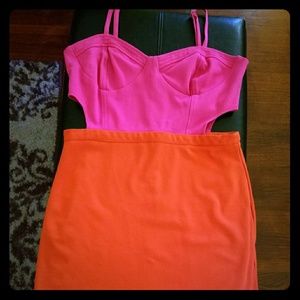 Color block strap dress