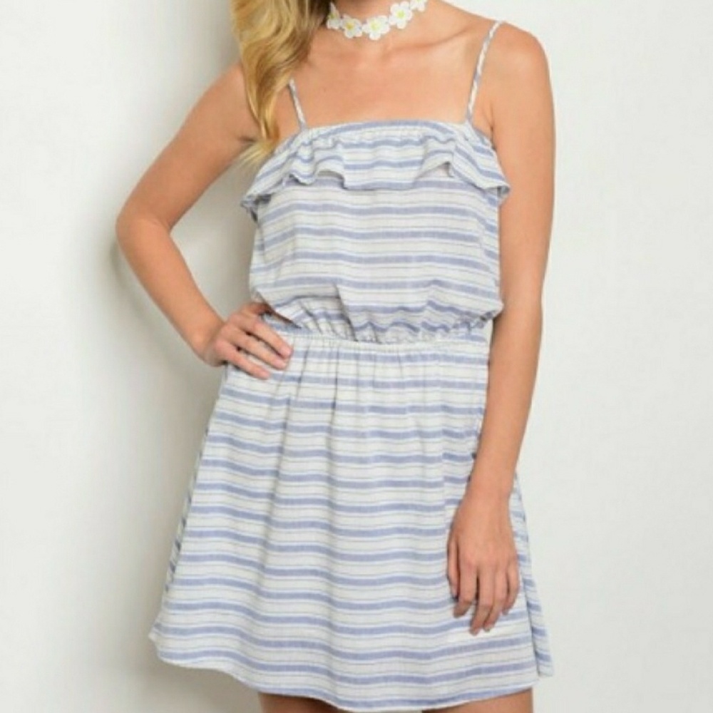 Striped Dress - Ruffled "Take Me Sailing" - Picture 2 of 8