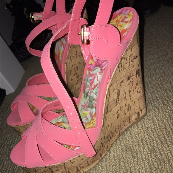 Charlotte Russe Shoes - Hot Pink Wedges