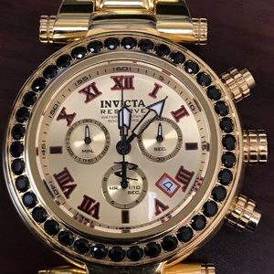 Invicta Reserve 18kt Gold and Black Diamonds 47mm