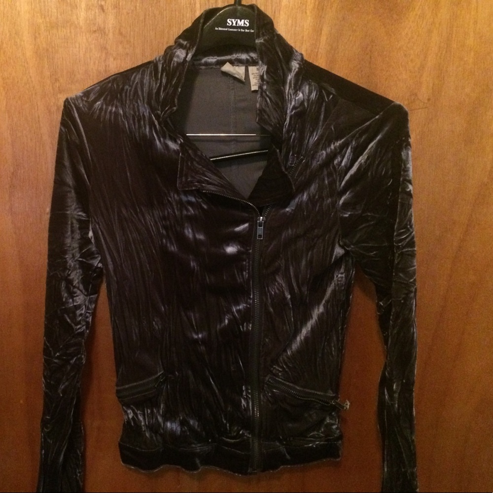 Crushed velvet Moto jacket