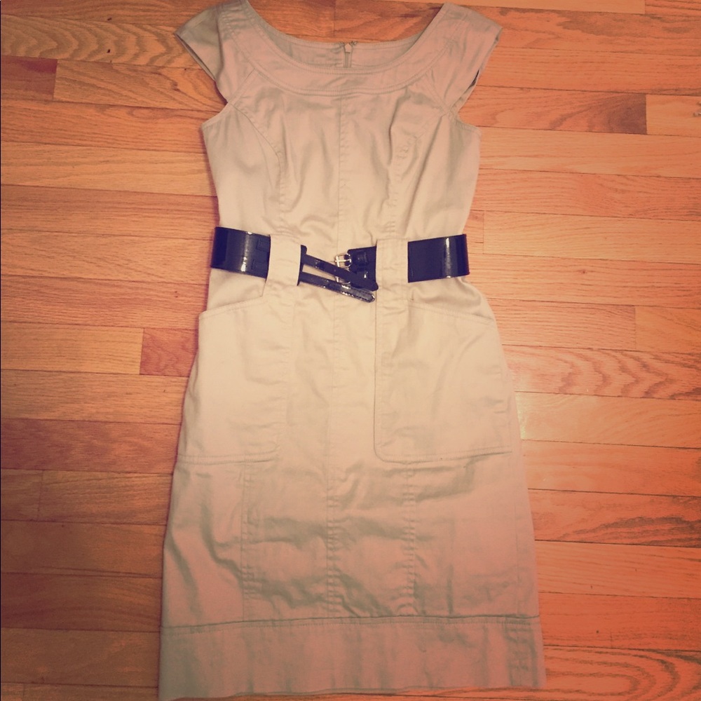 White House Black Market tan dress