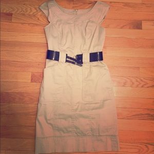 White House Black Market tan dress