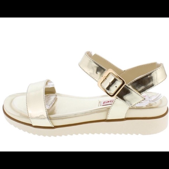 Gold Metallic Single Strap Slingback Sandal - Picture 1 of 3