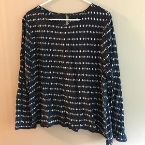 Gap navy/white blouse size L